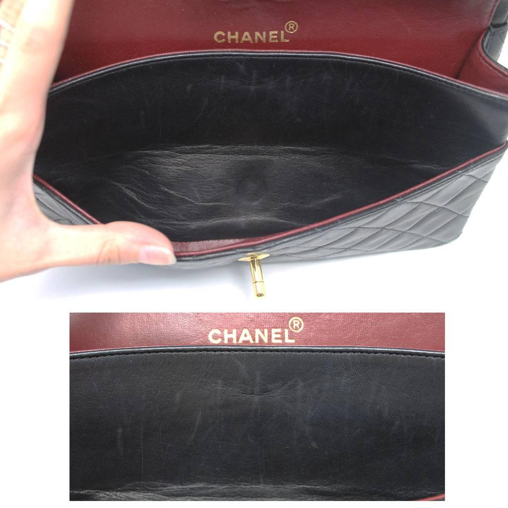 Chanel Double Flap Black Quilted Lambskin Vintage Bag in Box No. 2 6