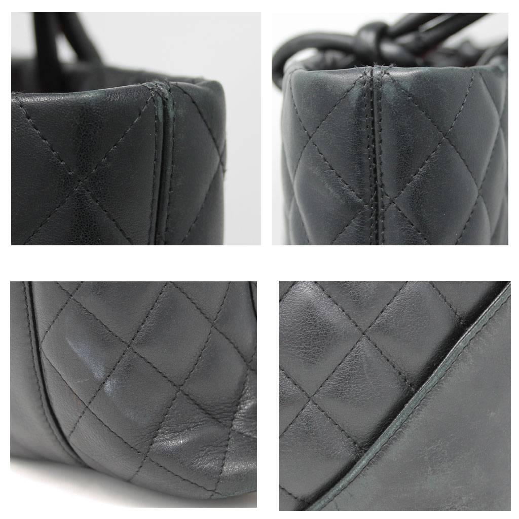 Chanel Cambon Line Large Black Calf Shoulder Tote Bag 1