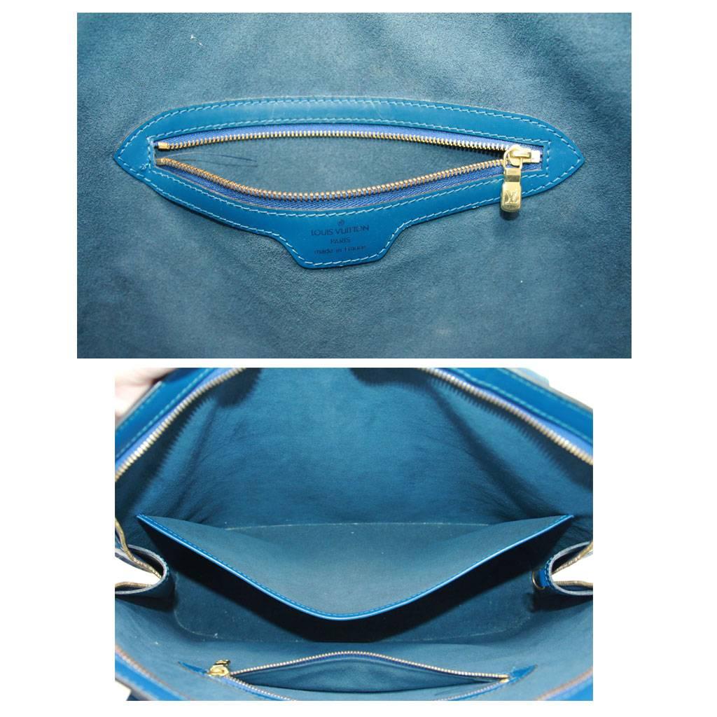 Louis Vuitton Blue Epi Lussac Large Leather Shoulder Bag 3