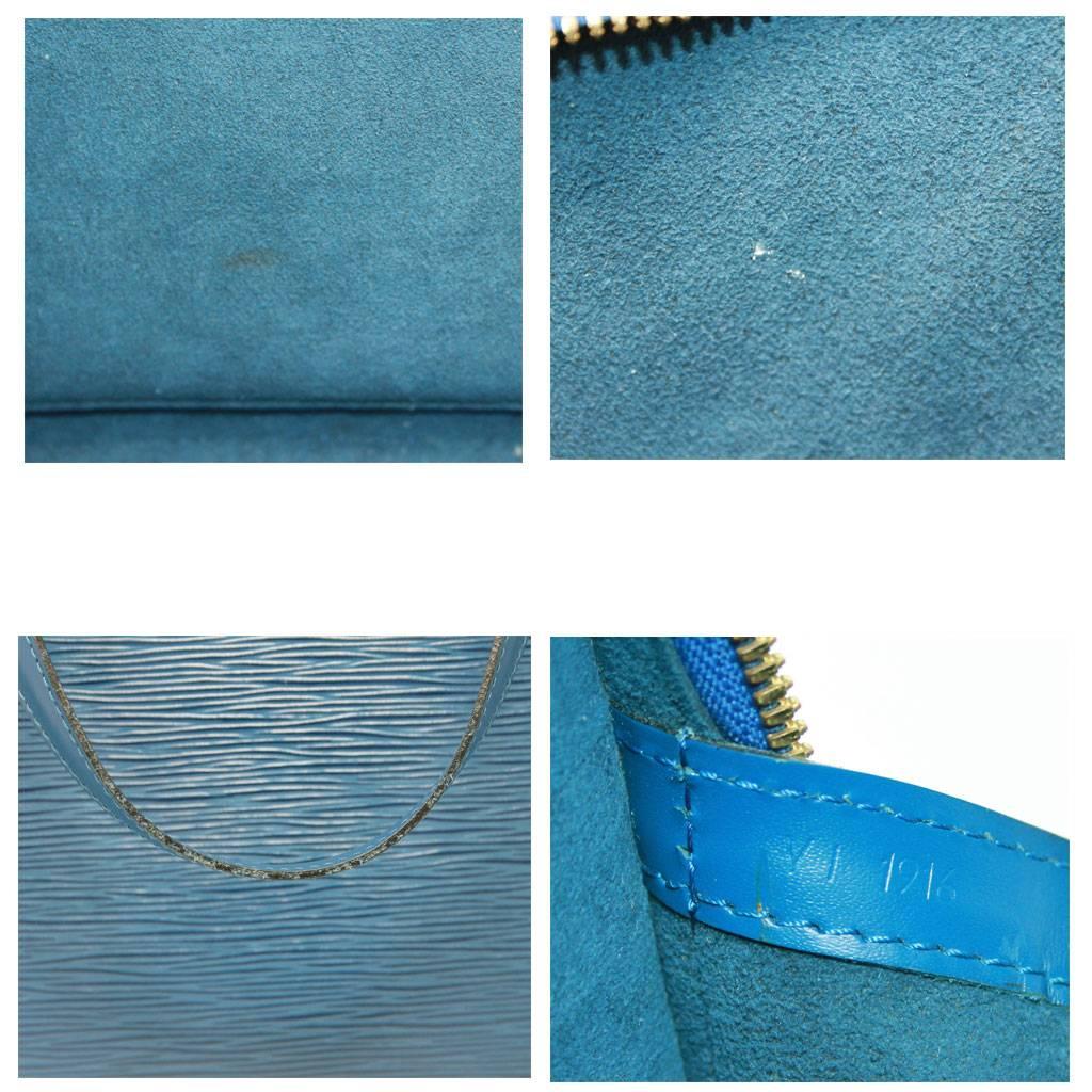 Louis Vuitton Blue Epi Lussac Large Leather Shoulder Bag 4