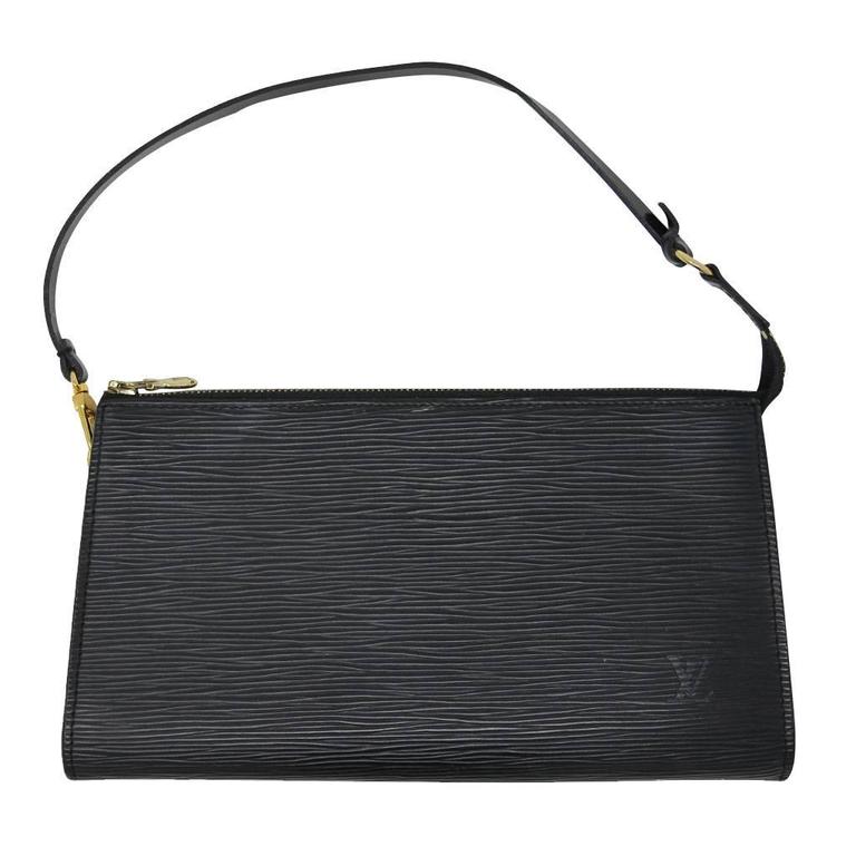 Louis Vuitton Black Epi Leather Pochette Handbag at 1stdibs