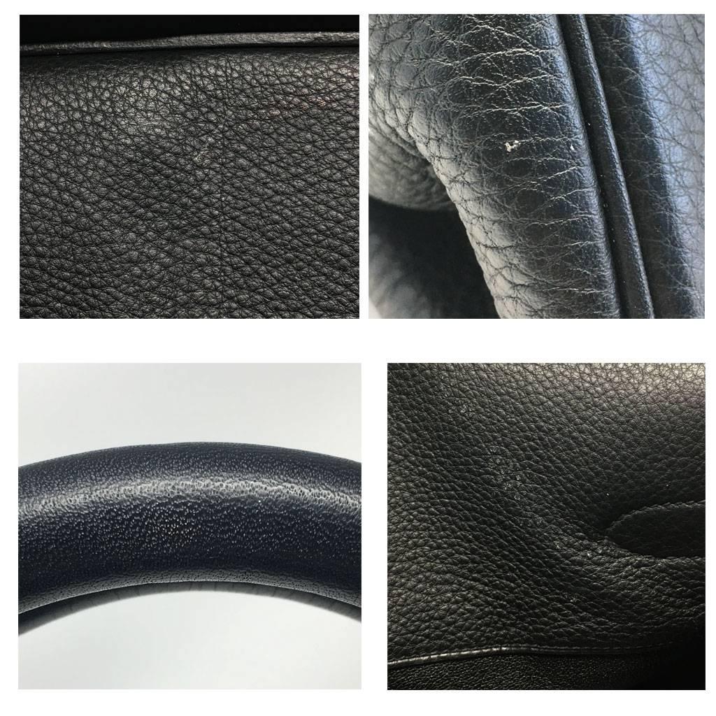 Hermes 42cm Noir Taurillon Clemence Shoulder Birkin Argente Palladium JPG In Excellent Condition In Boca Raton, FL