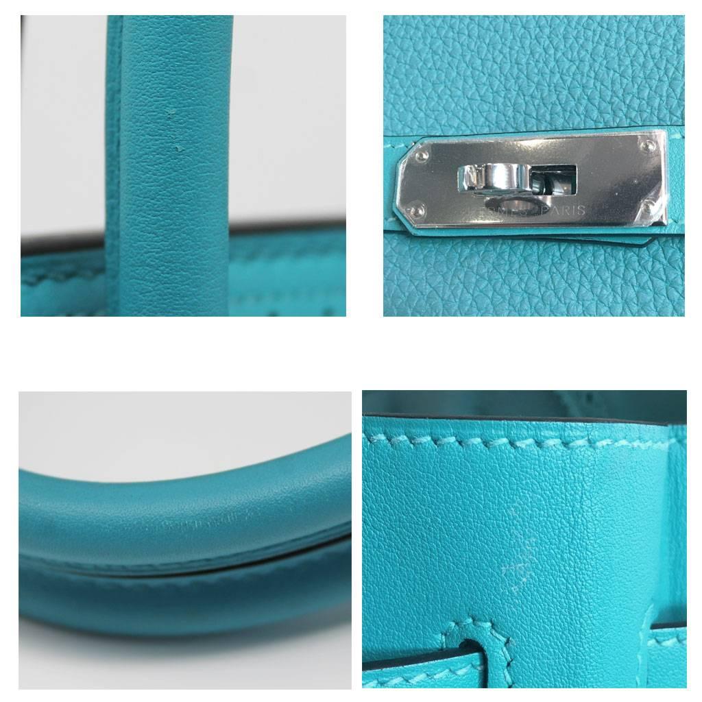Hermes Birkin Ghillies Turquoise 35cm Togo Swift Leather 2015 Handbag 1