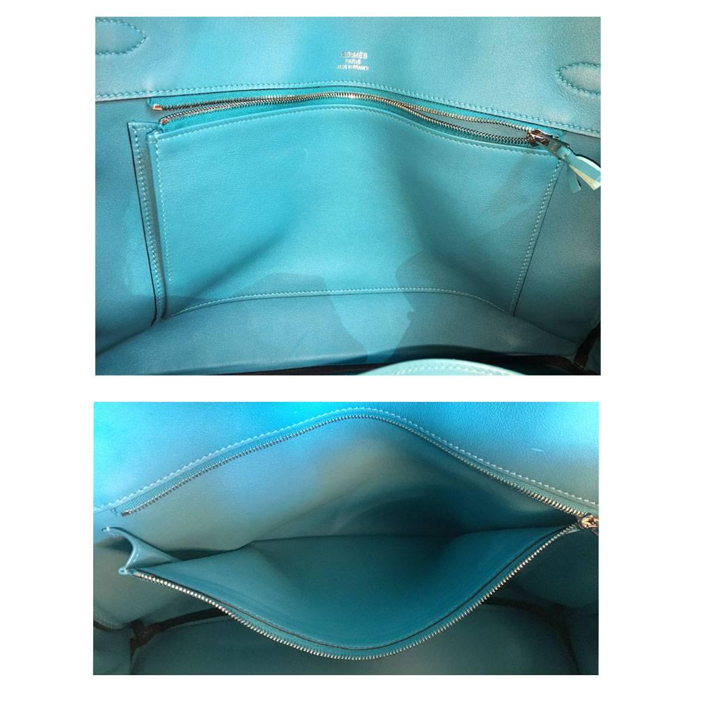 Hermes Birkin Ghillies Turquoise 35cm Togo Swift Leather 2015 Handbag 5