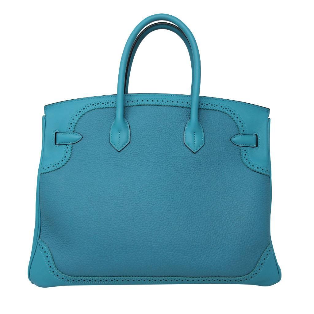 Brand: Hermes
Style: Birkin Ghillies 35 Handbag
Handles: Rolled Swift Leather Handles
Drop: 4.25