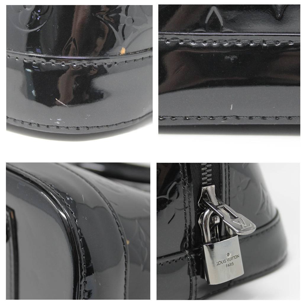 Louis Vuitton Alma PM Magnetique Vernis Noir Black Handbag Purse In Good Condition In Boca Raton, FL