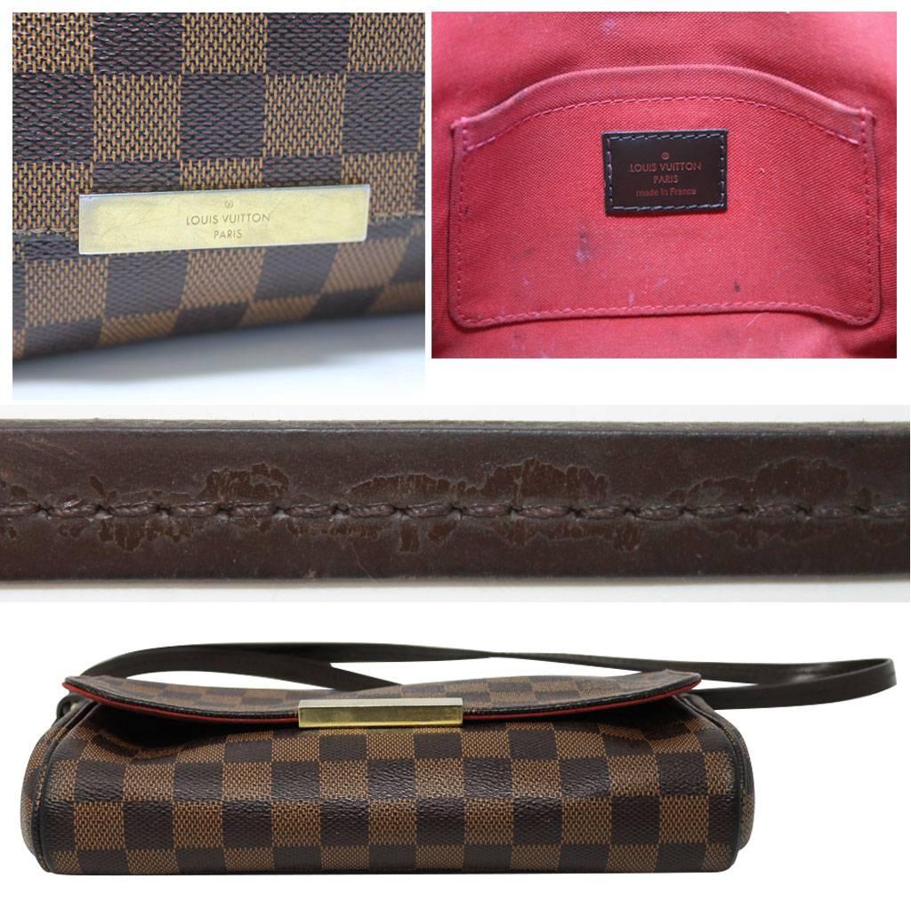 Louis Vuitton Damier Ebene Favorite MM Handbag Purse In Excellent Condition In Boca Raton, FL