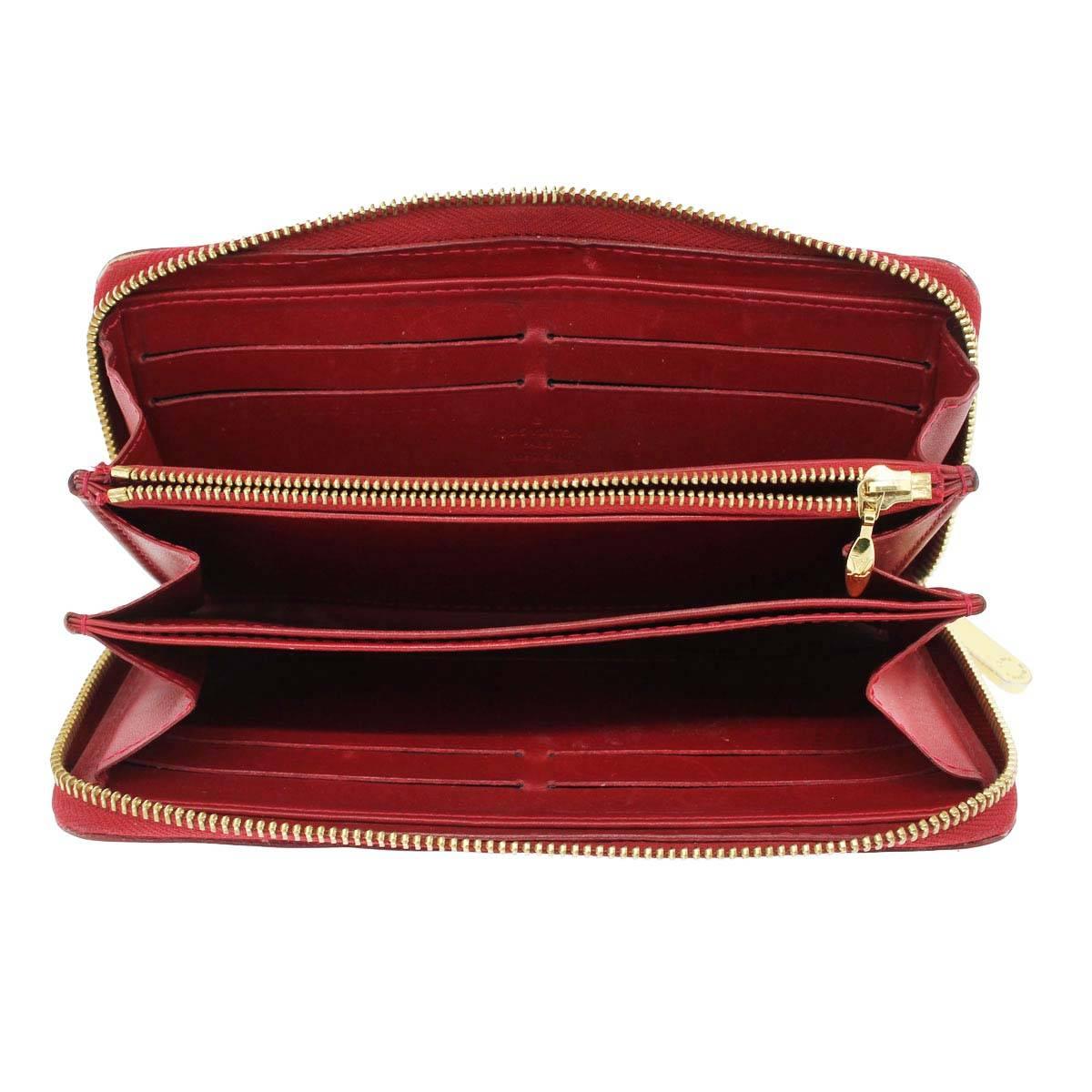 Women's Louis Vuitton Zippy Wallet Red Vernis Leather in Box