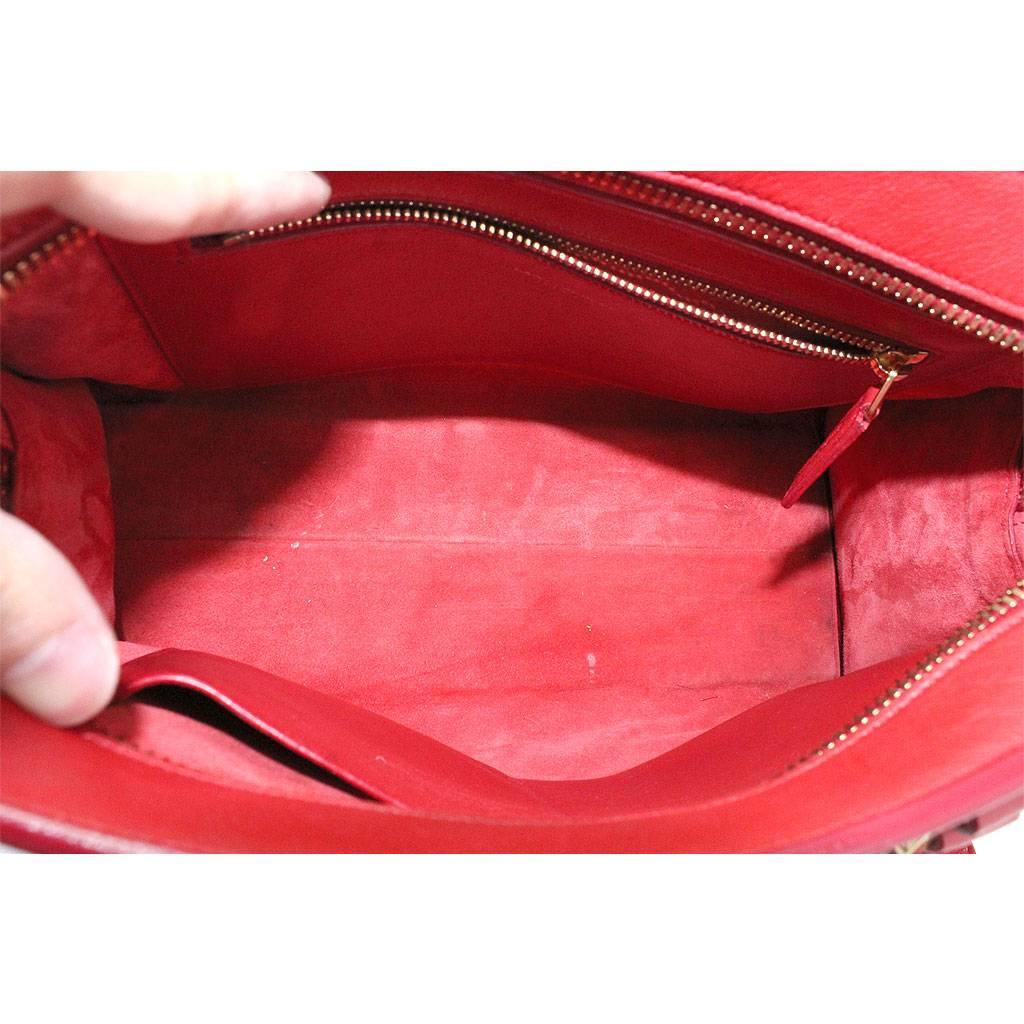 Yves Saint Laurent YSL Red Leather Gold Hardware Crossbody Handbag 3