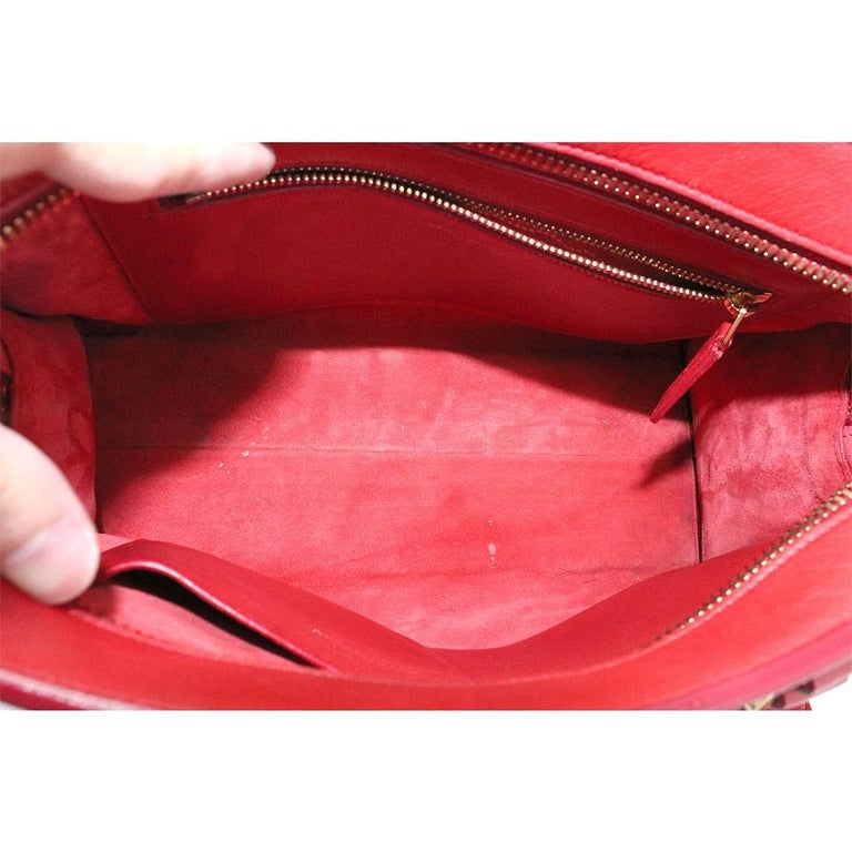 Yves Saint Laurent YSL Red Leather Gold Hardware Crossbody Handbag at ...