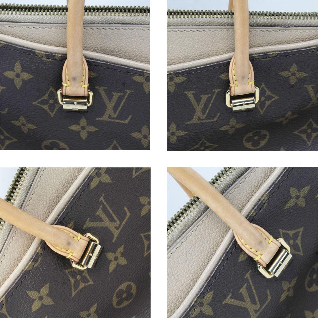 Authentic Louis Vuitton Pallas Monogram Beige Handbag Purse In Excellent Condition For Sale In Boca Raton, FL