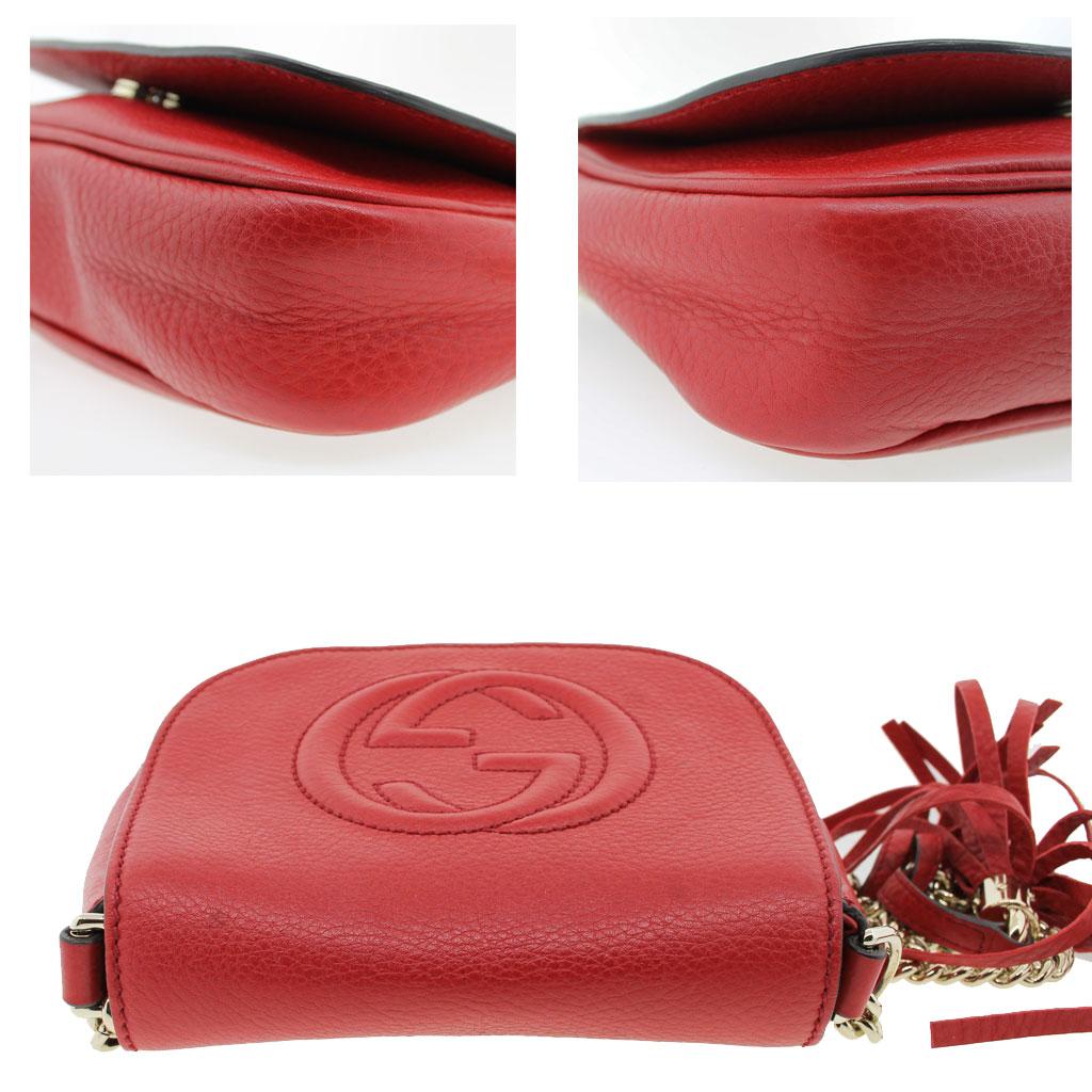gucci red purse gold chain