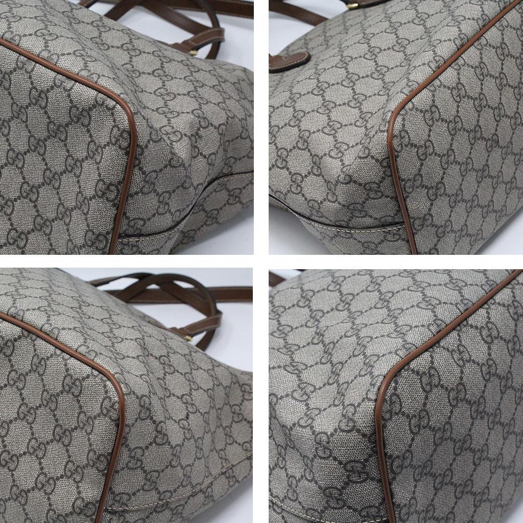 Gucci Supreme Coated Canvas Tote Handbag Shoulder Bag In Excellent Condition In Boca Raton, FL