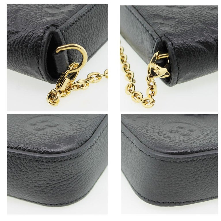 Louis Vuitton Felicie Empreinte Noir Black Pochette Chain Wallet No Inserts at 1stdibs