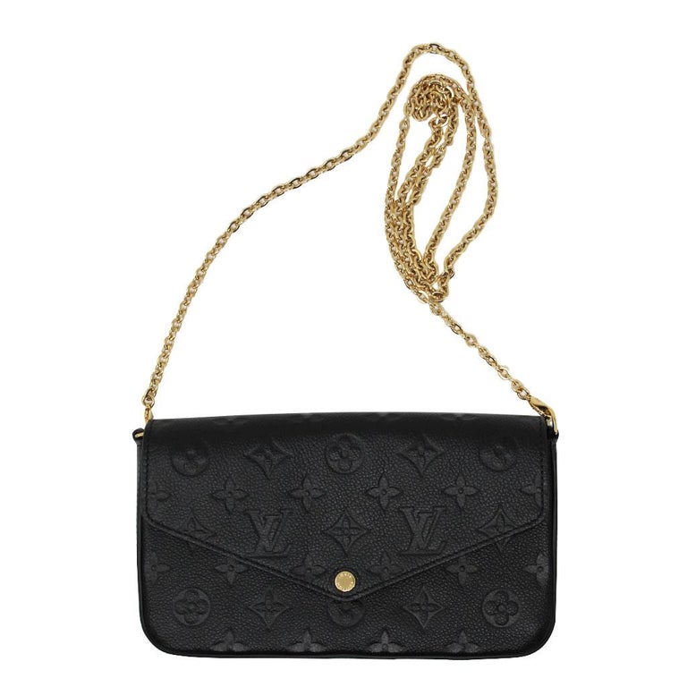 Louis Vuitton Felicie Empreinte Noir Black Pochette Chain Wallet No Inserts at 1stdibs