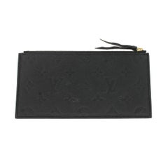 Louis Vuitton Noir Black Felicie Empreinte Leather Zippered Insert Pouch Wallet
