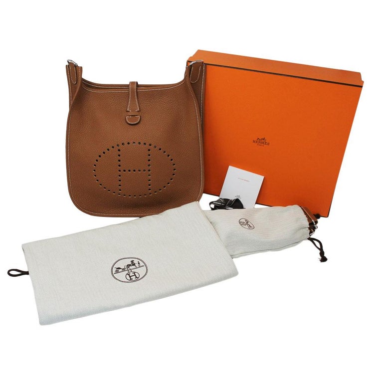 Hermes Bambou Clemence Leather and Toile Canvas Evelyne III 29 Bag -  Yoogi's Closet