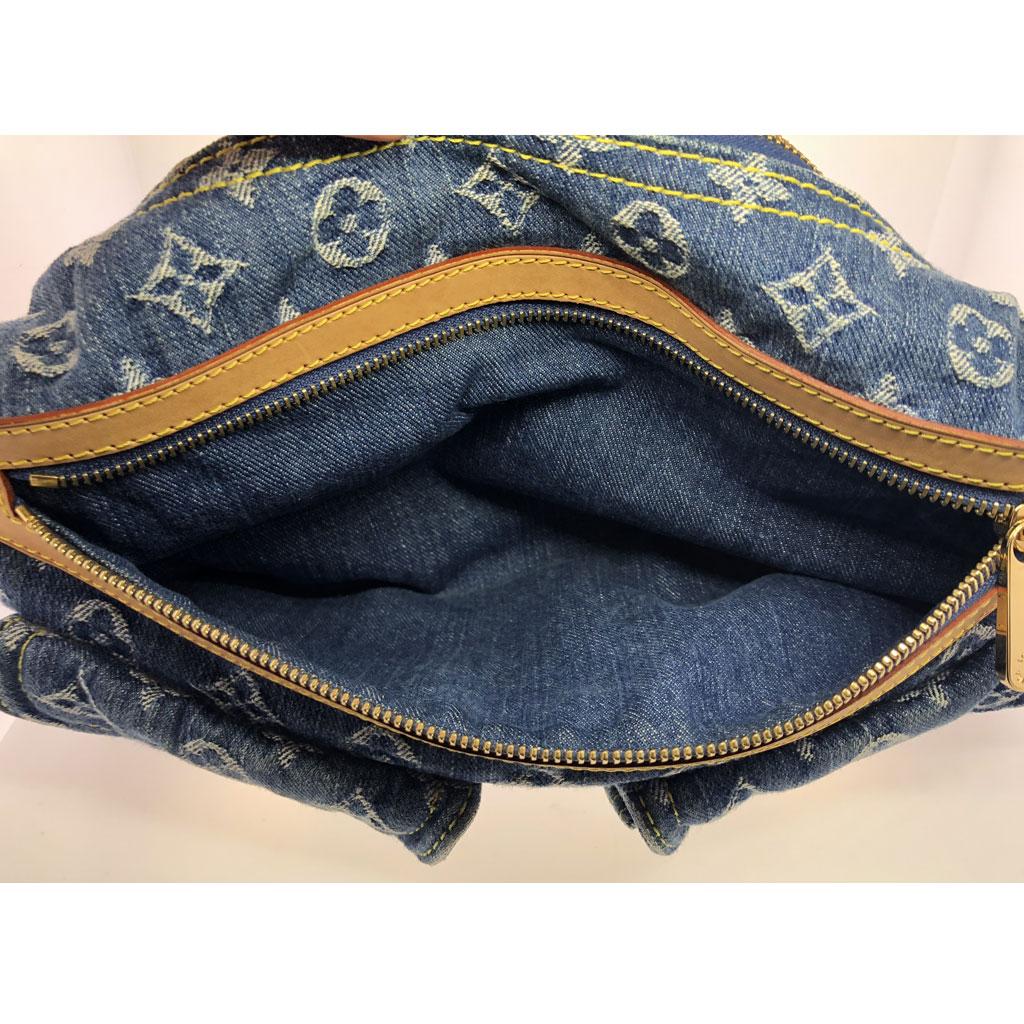 Black Louis Vuitton Denim Baggy PM Handbag Shoulder Bag with Dust Bag & Receipt