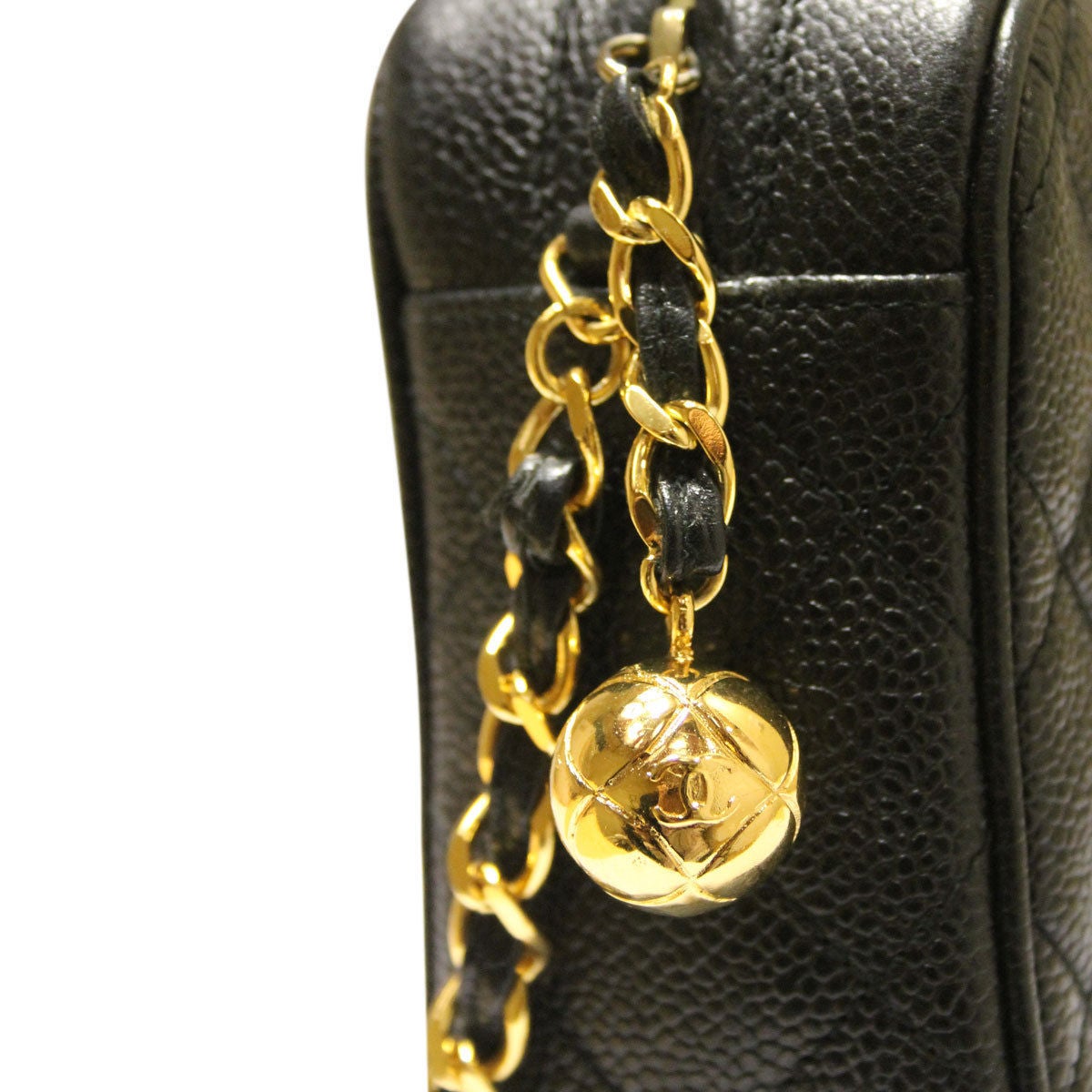 Chanel Black Caviar Gold Hardware Camera Shoulder Bag Purse in Box 1