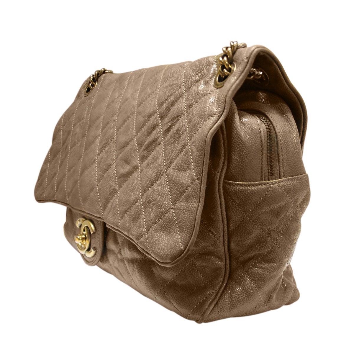 Chanel Brown Distressed Quilted Leather Easy Zip No. 16 Flap Bag at 1stDibs chanel brown bag