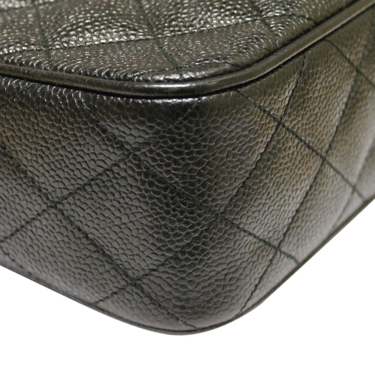Women's Chanel Black Caviar Gold Hardware Camera Shoulder Bag Purse in Box