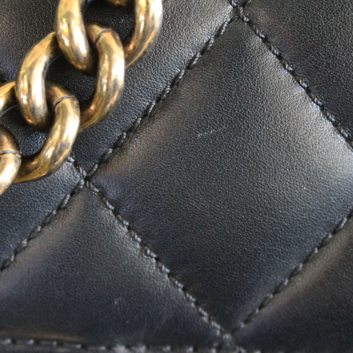 Women's CHANEL Black Lambskin Cutout Thick Gold Hardware Flap Bag