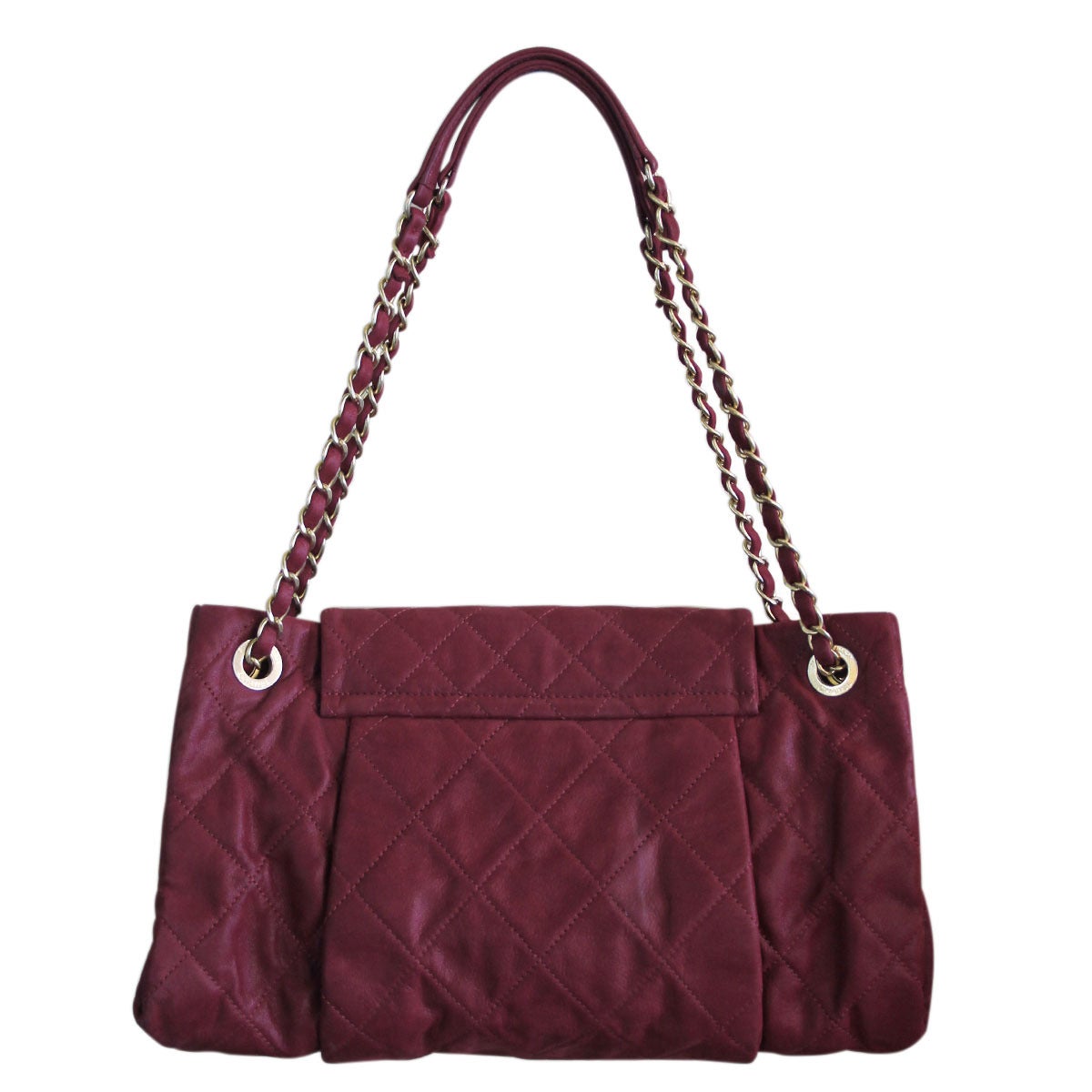 Chanel Lambskin Sac Accordion Rouge Ghw Shoulder Flap Bag Purse At Brand Chanel Style Accordion Flap Bag Handles Rouge Dark Red Braided Gold