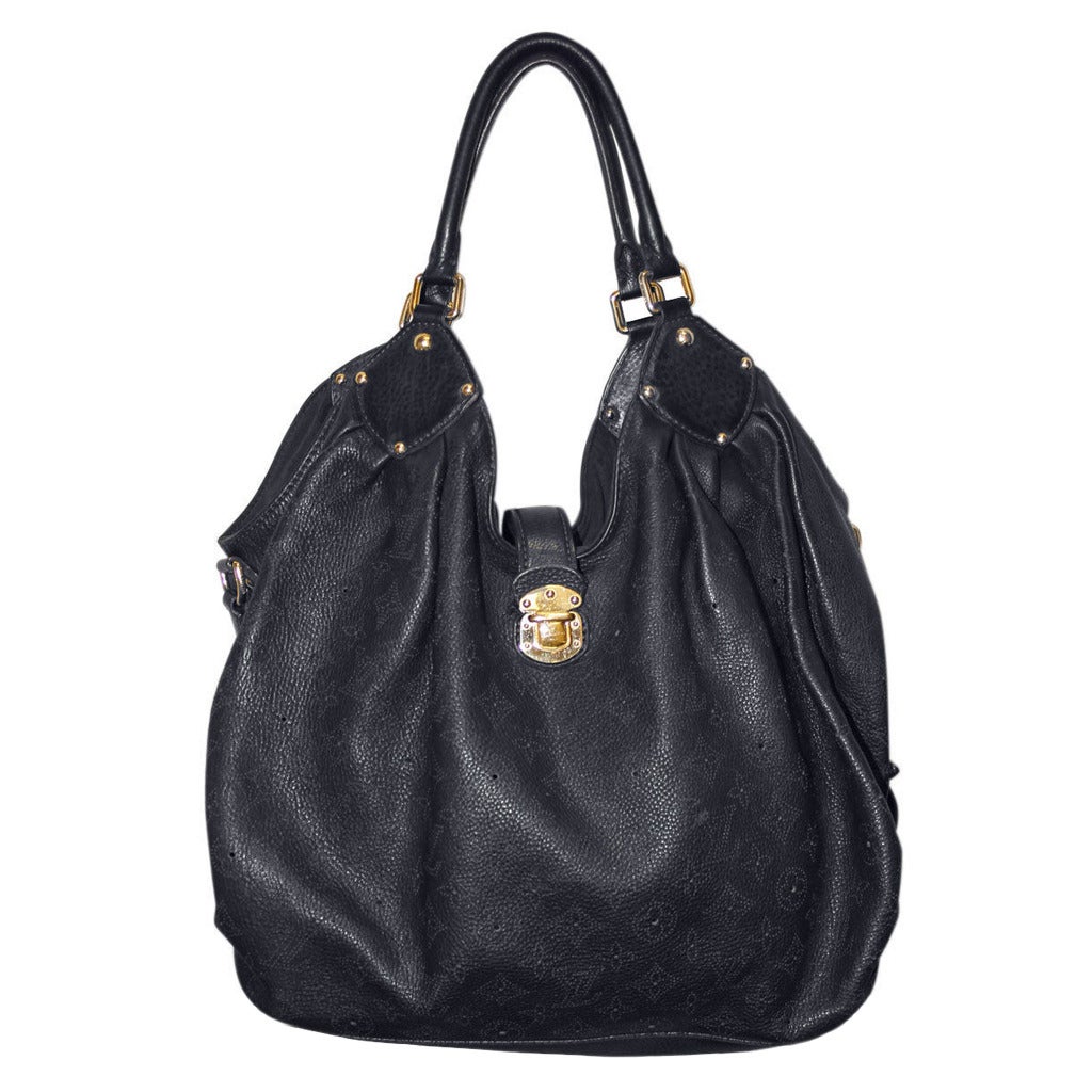 Louis Vuitton Black Mahina XL Leather Handbag Purse at 1stDibs