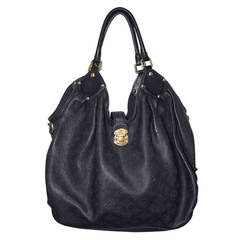 Louis Vuitton Black Mahina XL Leather Handbag Purse