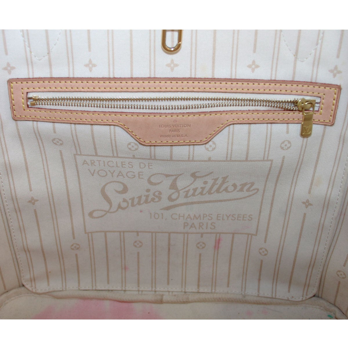 Louis Vuitton Neverfull MM Damier Azur Canvas Handbag Tote 5