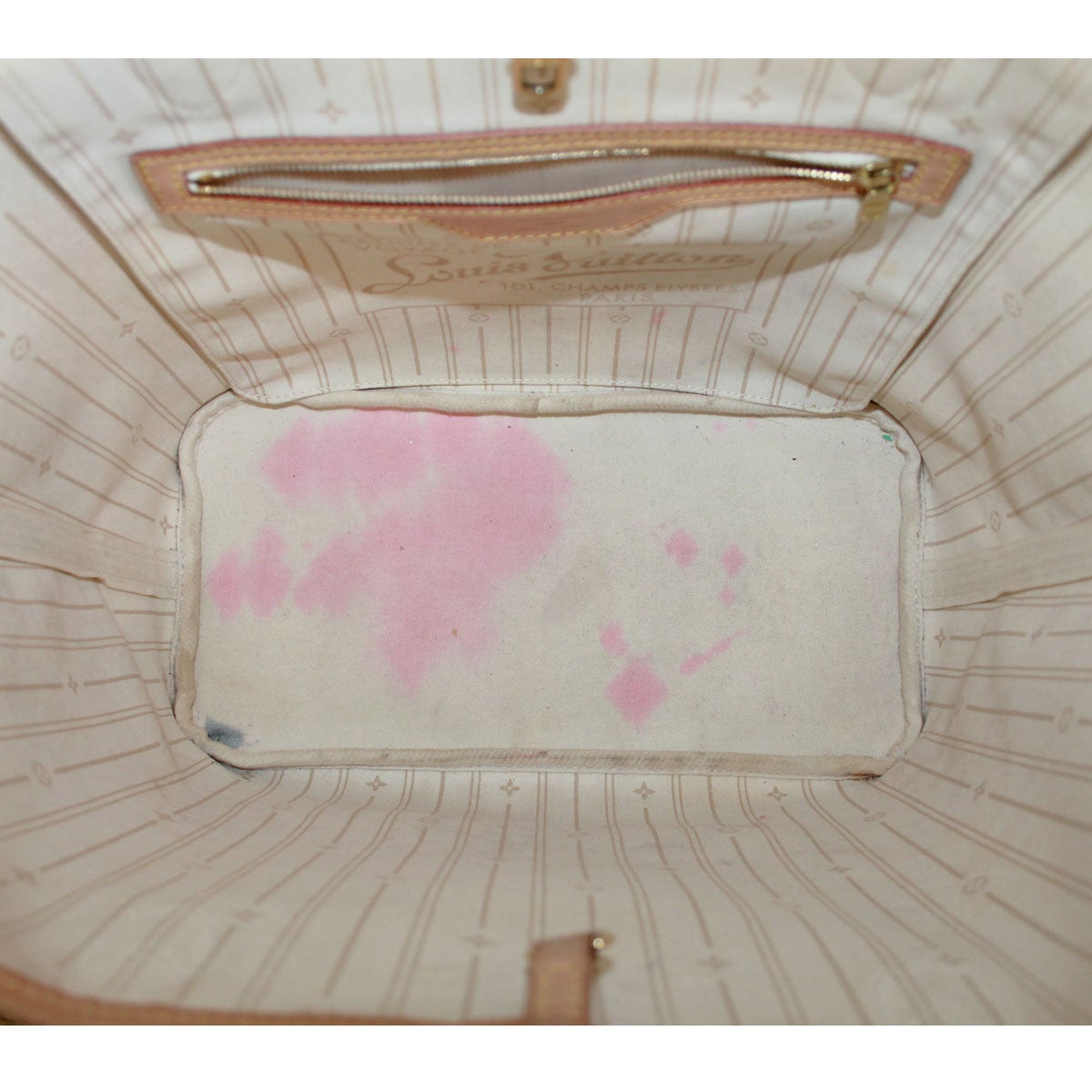 Louis Vuitton Neverfull MM Damier Azur Canvas Handbag Tote 3