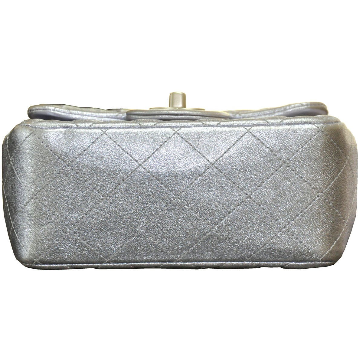 Chanel Lavender Metallic Leather Mini Flap Shoulder Bag Handbag 6