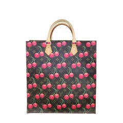 Louis Vuitton Kirsche Sac Plat Cerises Canvas Tote Tasche Handtasche