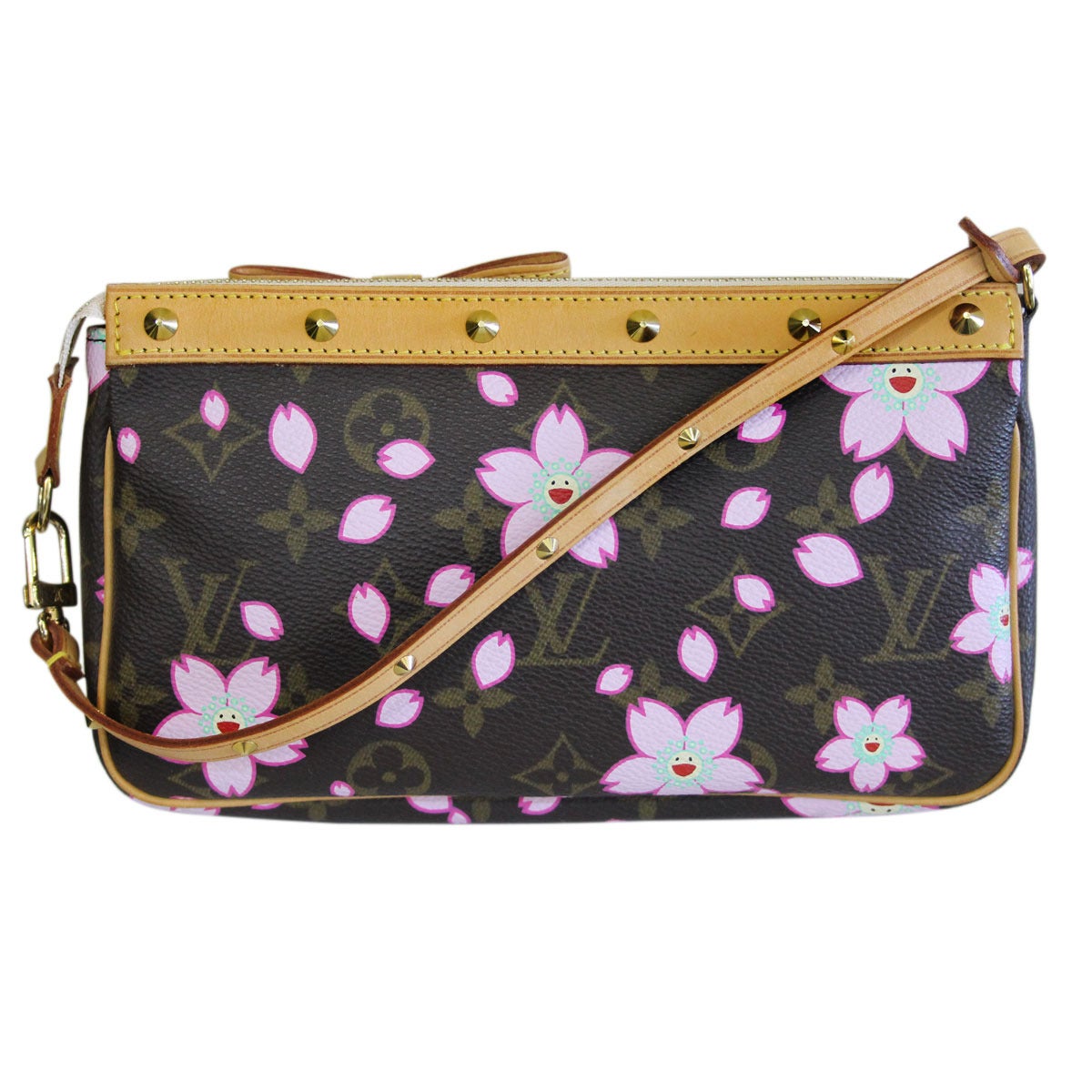 Louis Vuitton Cherry Blossom Pochette Monogram Bag Purse at 1stdibs