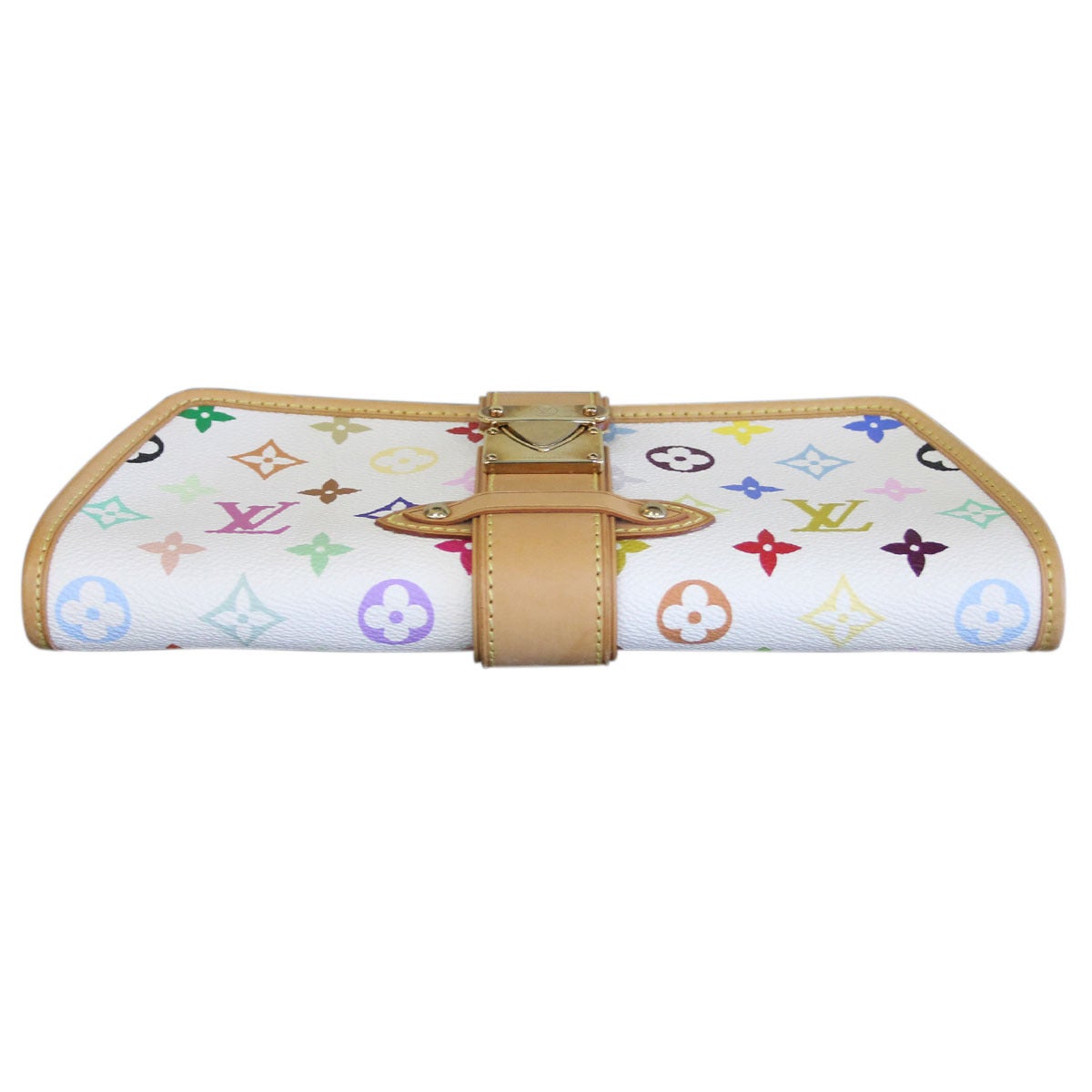 Gray Louis Vuitton Shirley White Multicolor Clutch Shoulder Bag