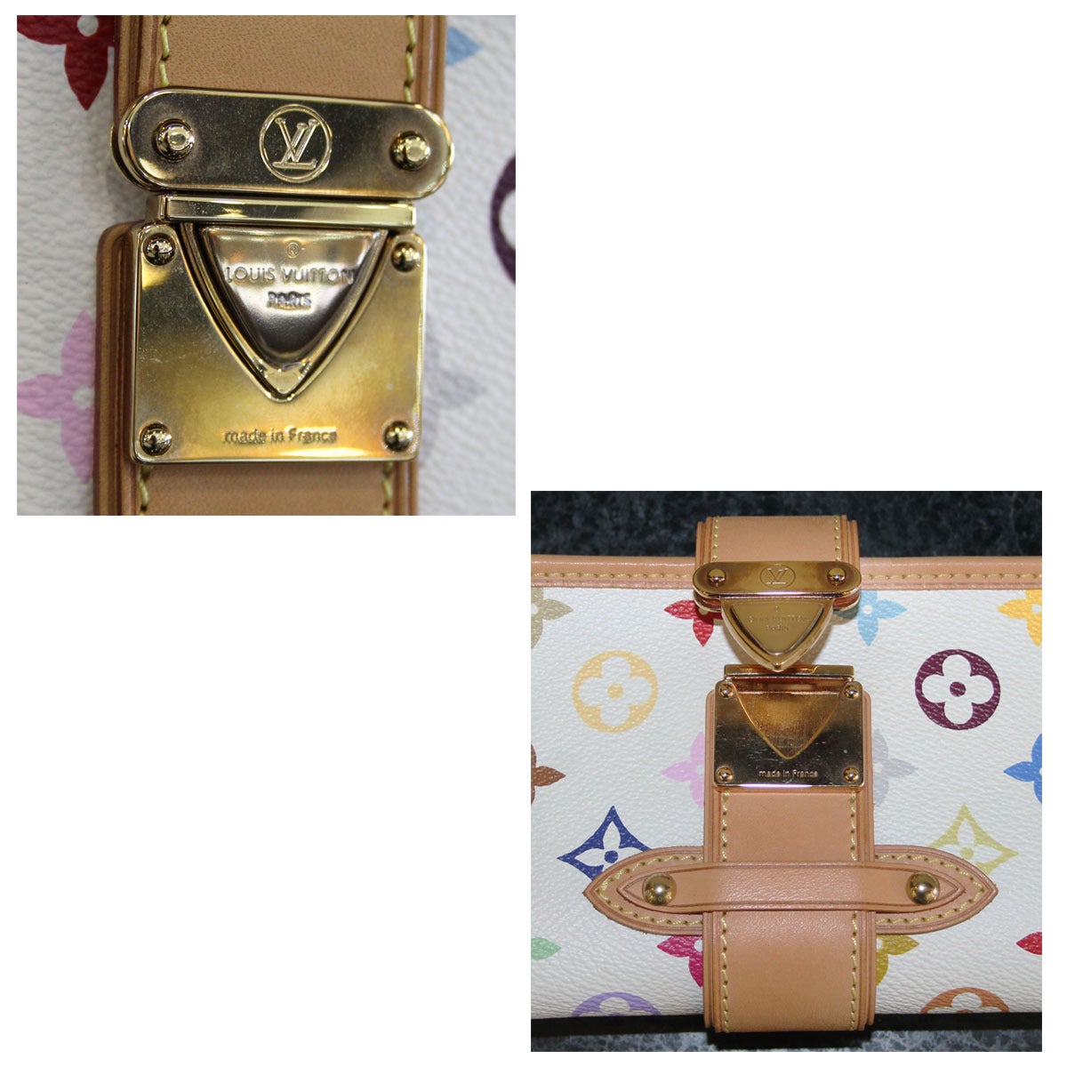 Women's Louis Vuitton Shirley White Multicolor Clutch Shoulder Bag