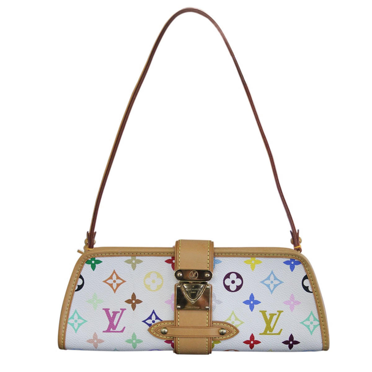 Louis Vuitton Shirley White Multicolor Clutch Shoulder Bag at 1stdibs