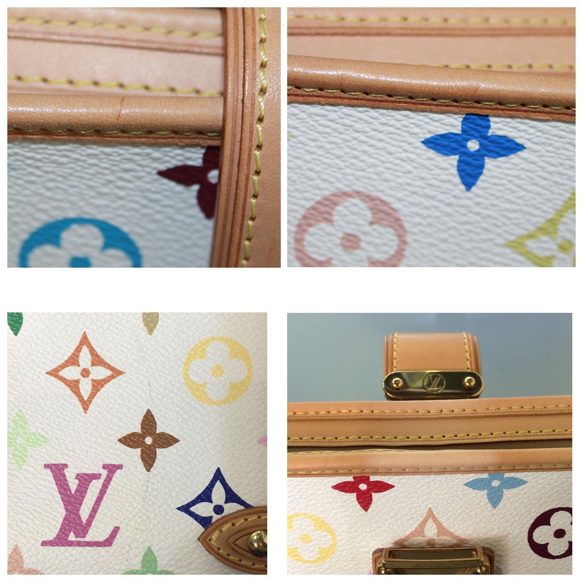 Louis Vuitton Shirley White Multicolor Clutch Shoulder Bag 1