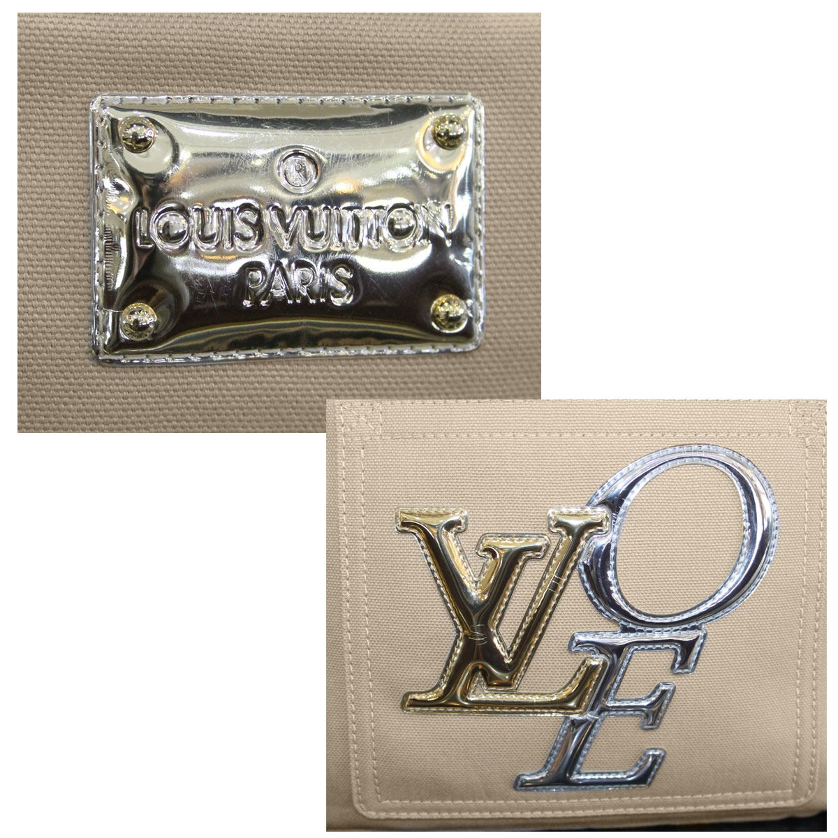 Louis Vuitton That's Love Canvas Metallic PM Tote Bag In Good Condition In Boca Raton, FL