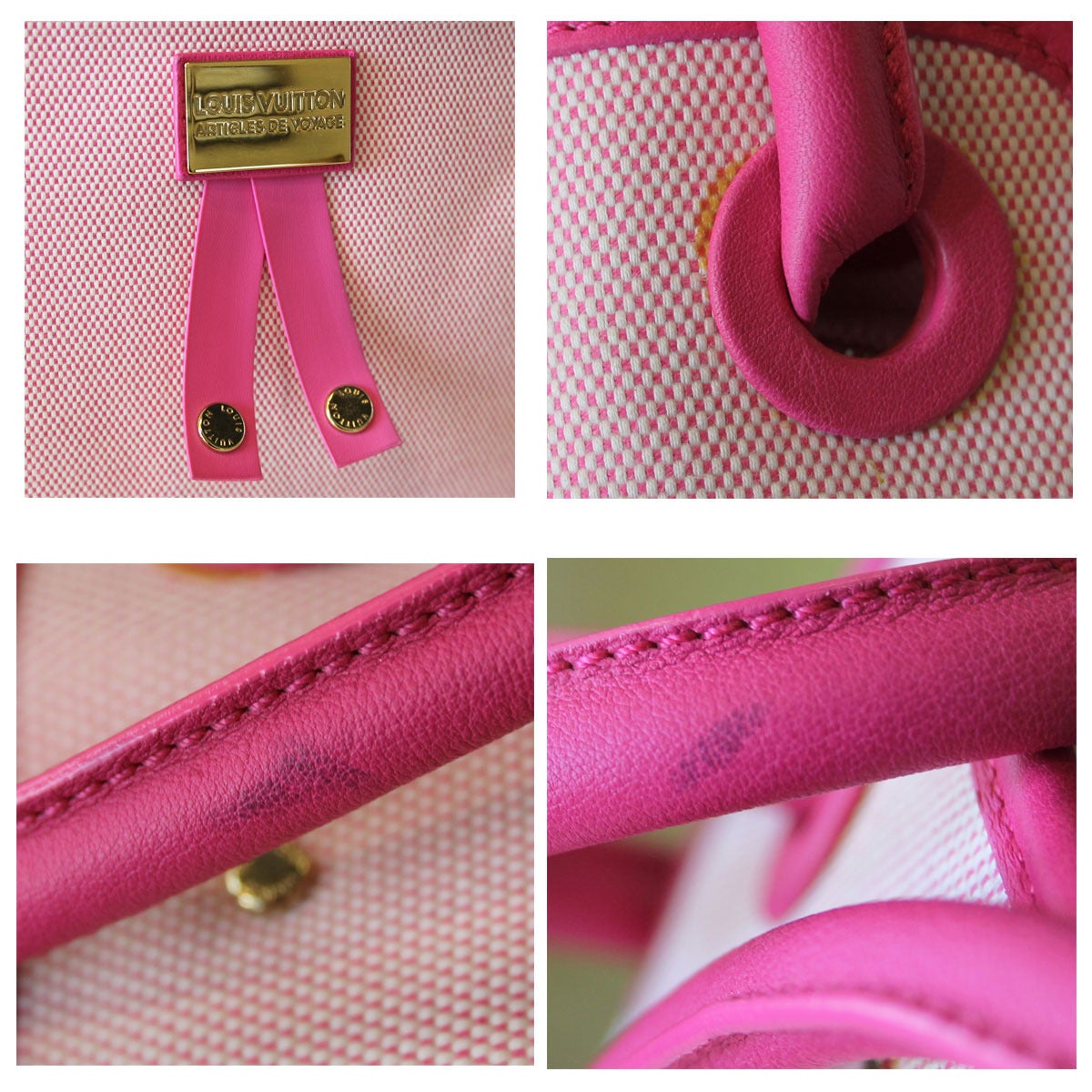 Women's Louis Vuitton Articles de Voyage Pink Rider Bag