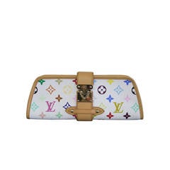 Louis Vuitton Shirley White Multicolor Clutch Shoulder Bag