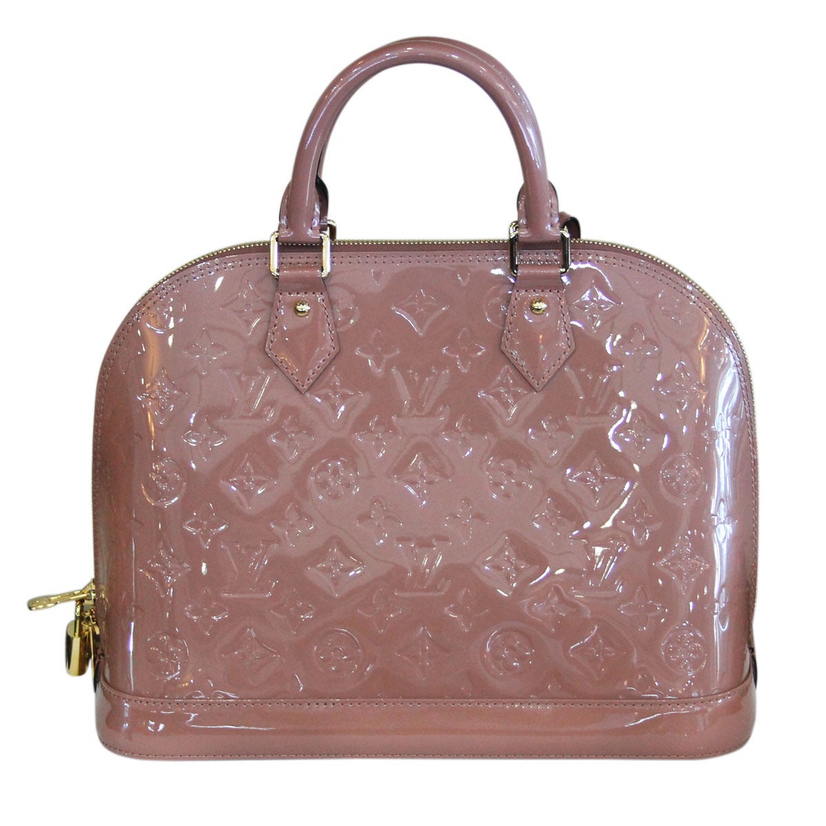 Brand: Louis Vuitton
Handles: Rose Vernis Leather Rolled Handles; Drop: 3.25
