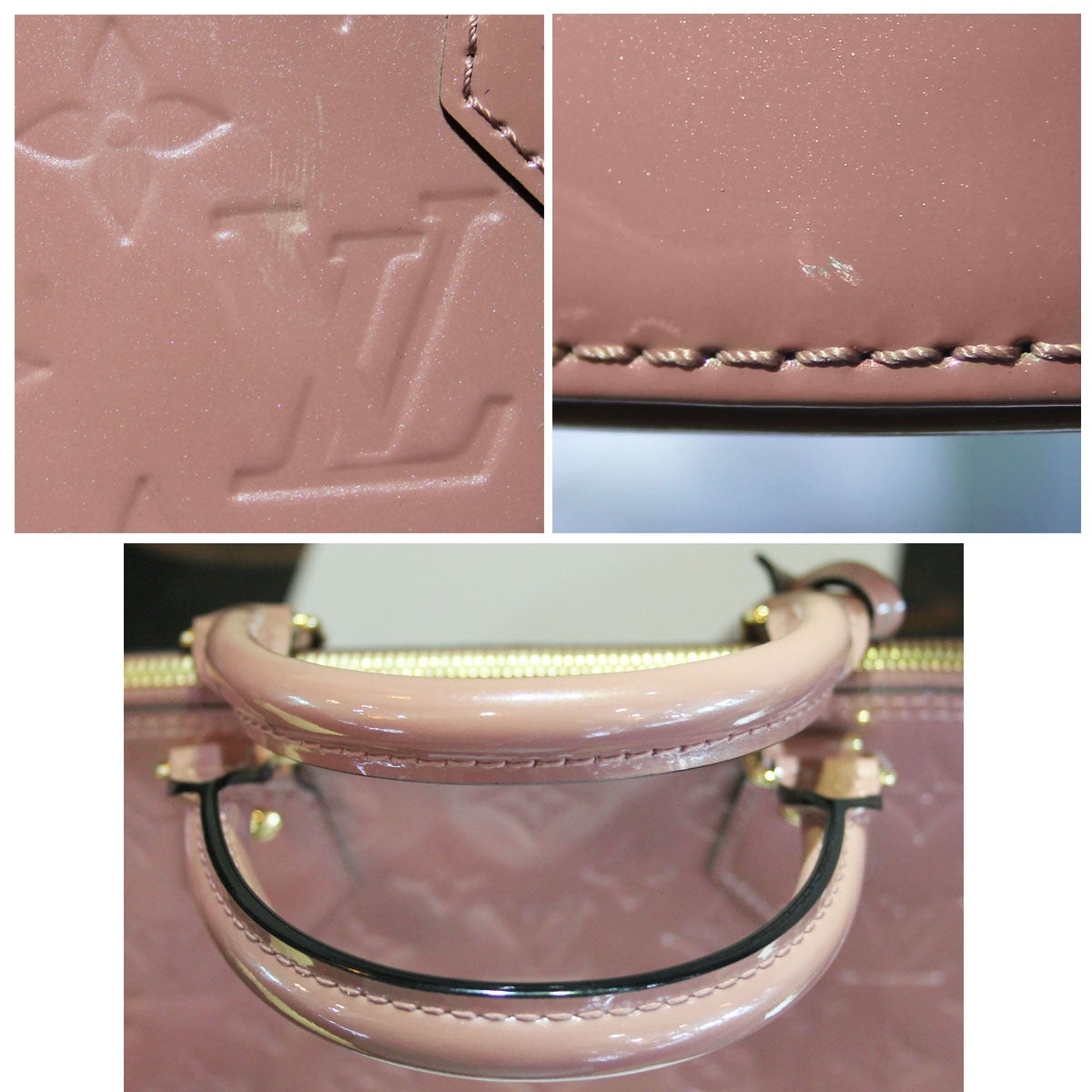 Louis Vuitton Rose Velours PM Vernis Alma Handbag Purse For Sale 2