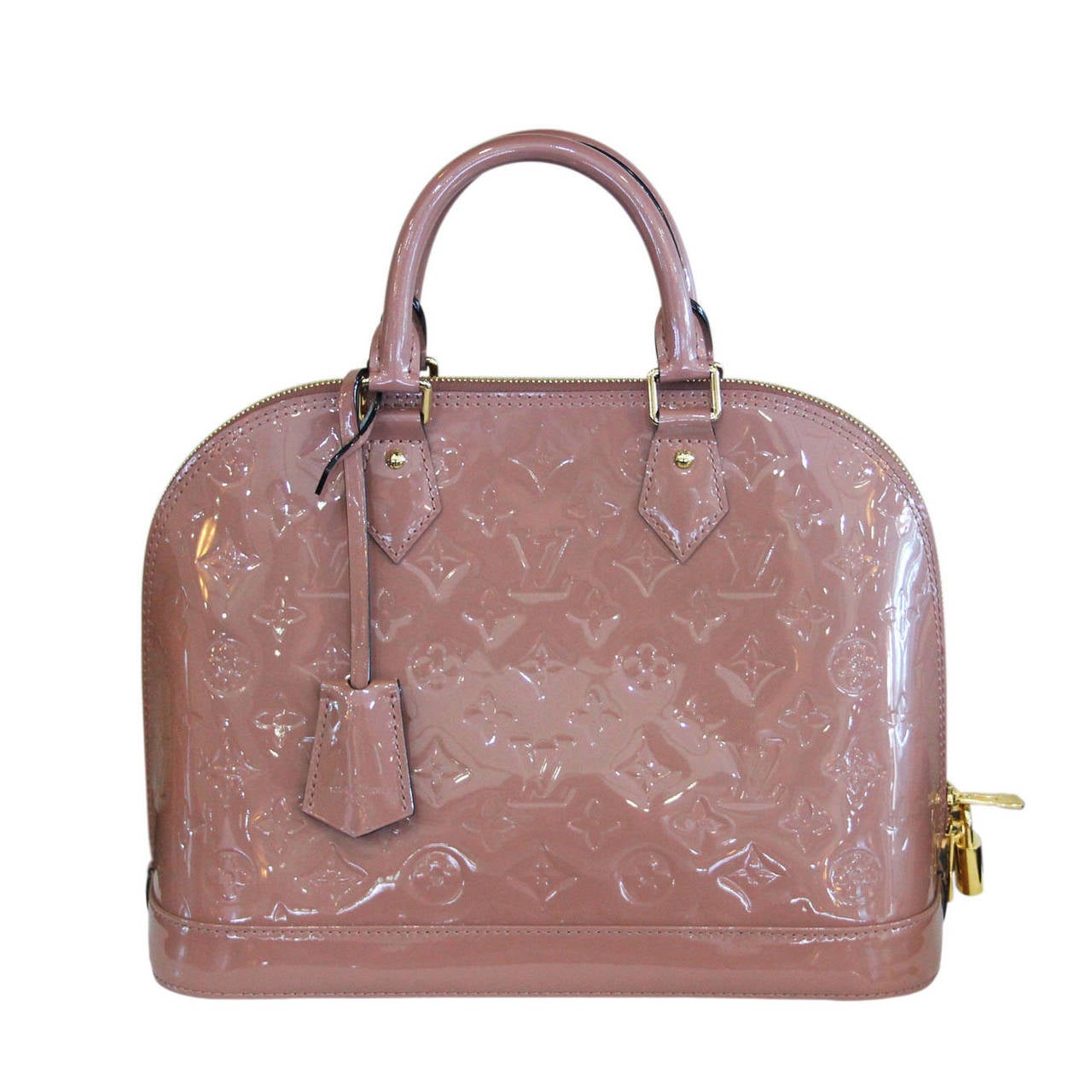 Louis Vuitton Rose Velours PM Vernis Alma Handbag Purse For Sale