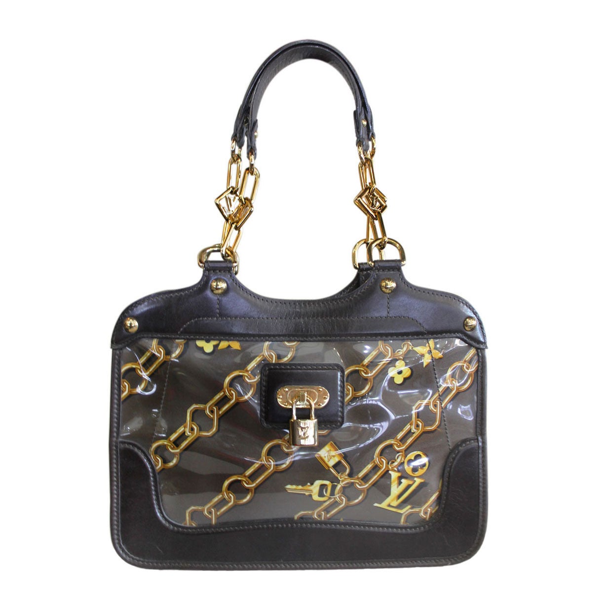 Louis Vuitton Limited Edition Taupe Monogram Charms Cabas Tote Bag at ...