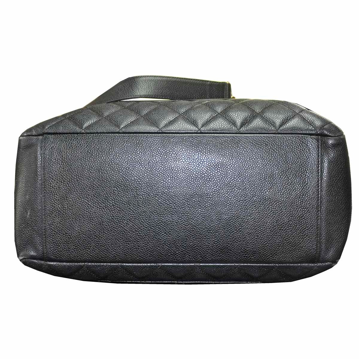 Women's Chanel Grand Shopper Tote GST Black Leather Handbag