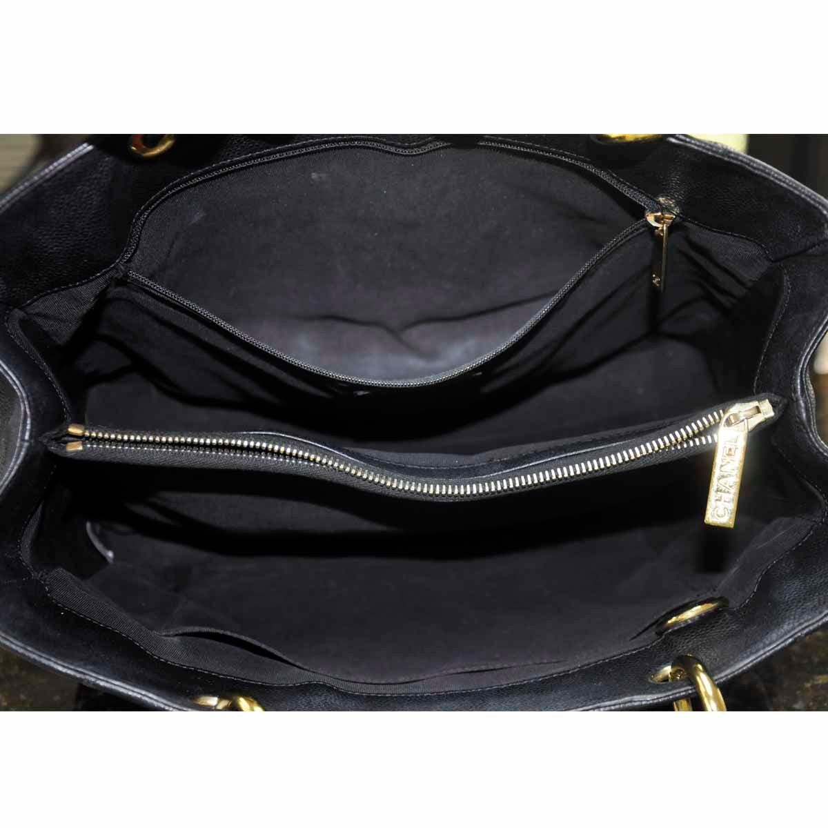 Chanel Grand Shopper Tote GST Black Leather Handbag 3