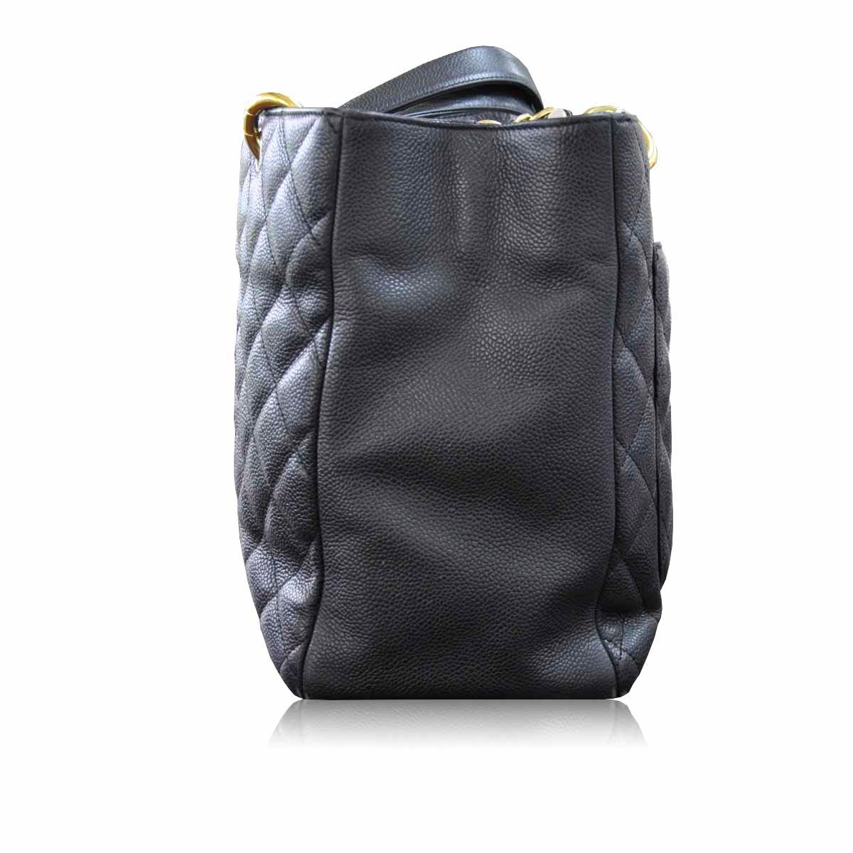 Chanel Grand Shopper Tote GST Black Leather Handbag 1