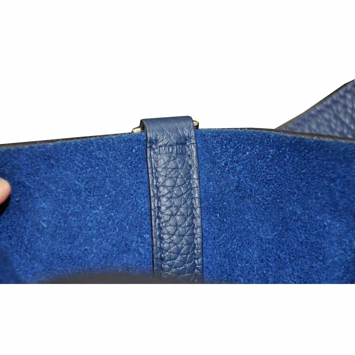 Hermes Picotin MM Bleu de Malte Leather Handbag For Sale 5