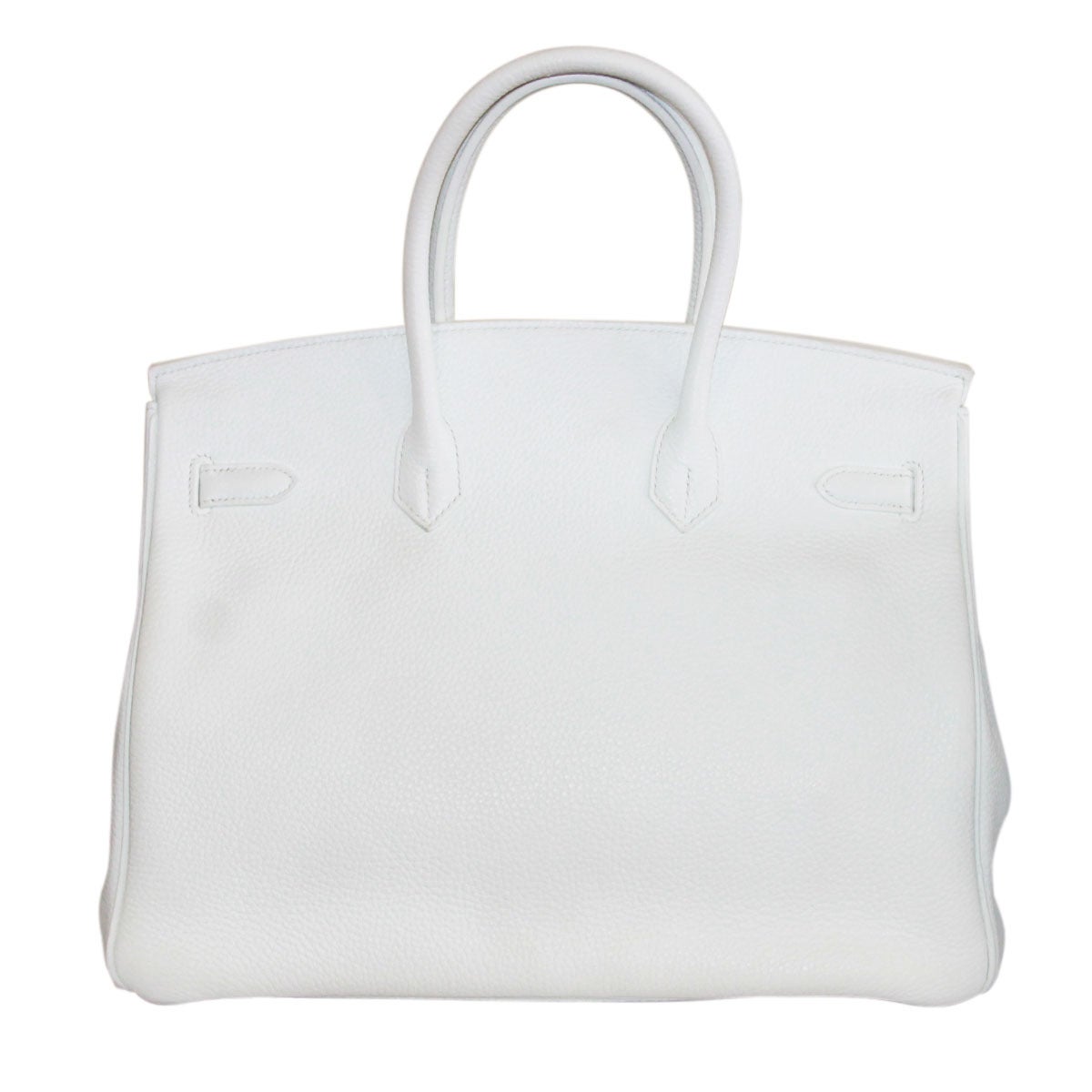 Company: Hermes
Style	: Handbag
Materials: Taurillon Clemence White Leather
Handles: Taurillon Clemence White Rolled Handles; Drop: 4.75